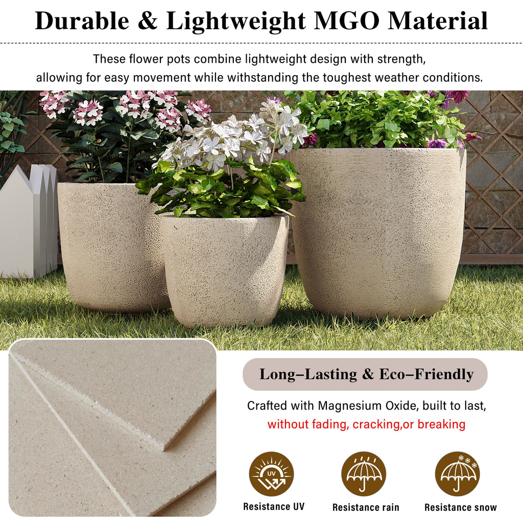 Lightweight Matte Textured Outdoor Planter