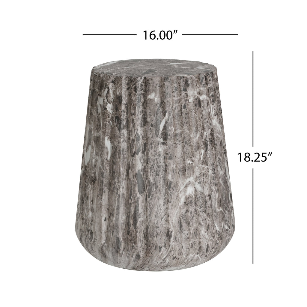 Outdoor Cleme Carved Side Table