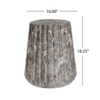 Outdoor Cleme Carved Side Table