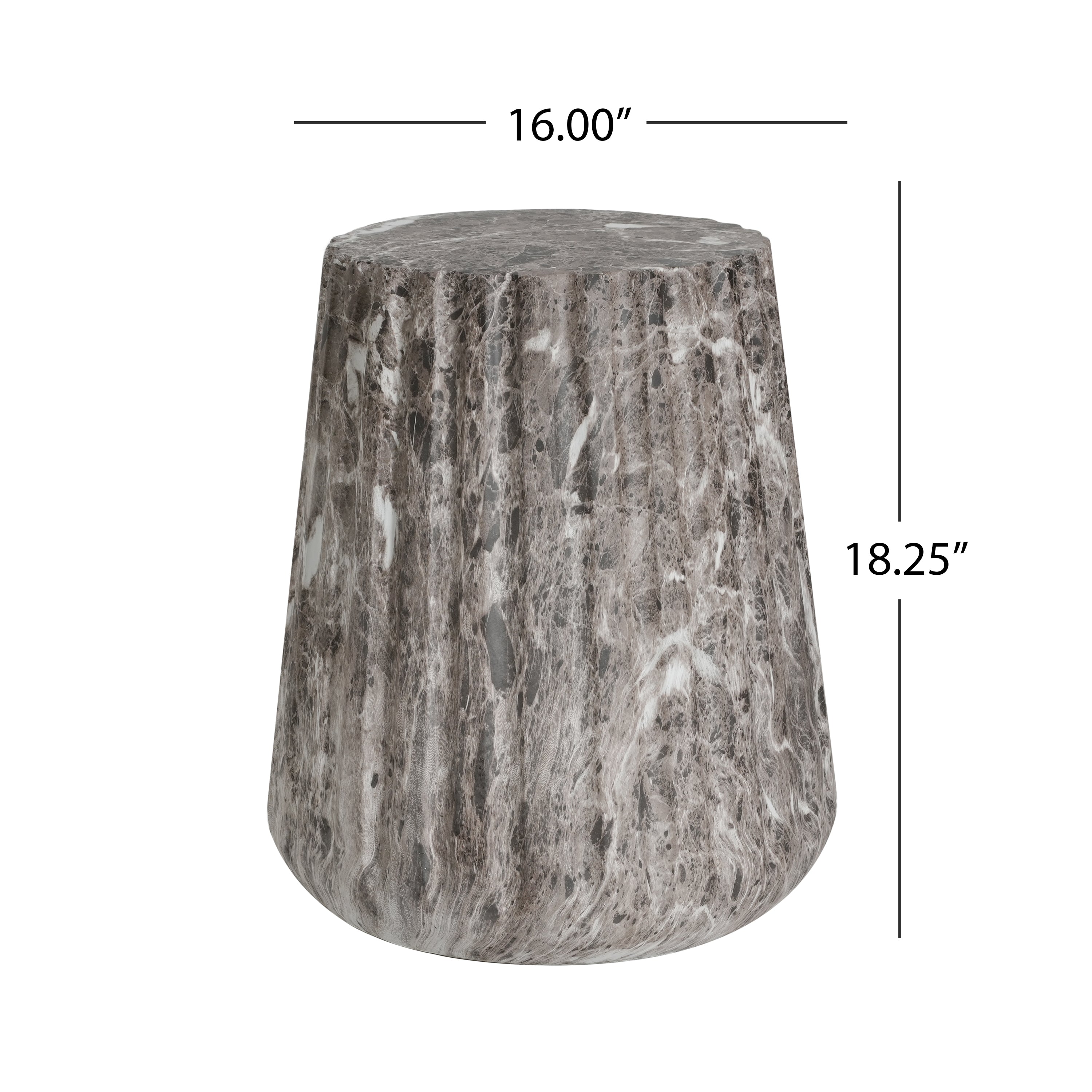 Outdoor Cleme Carved Side Table