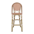 Clifftop 29.5" Outdoor Rattan Bar Stool with Aluminum Frame and Footrest, Set of 2