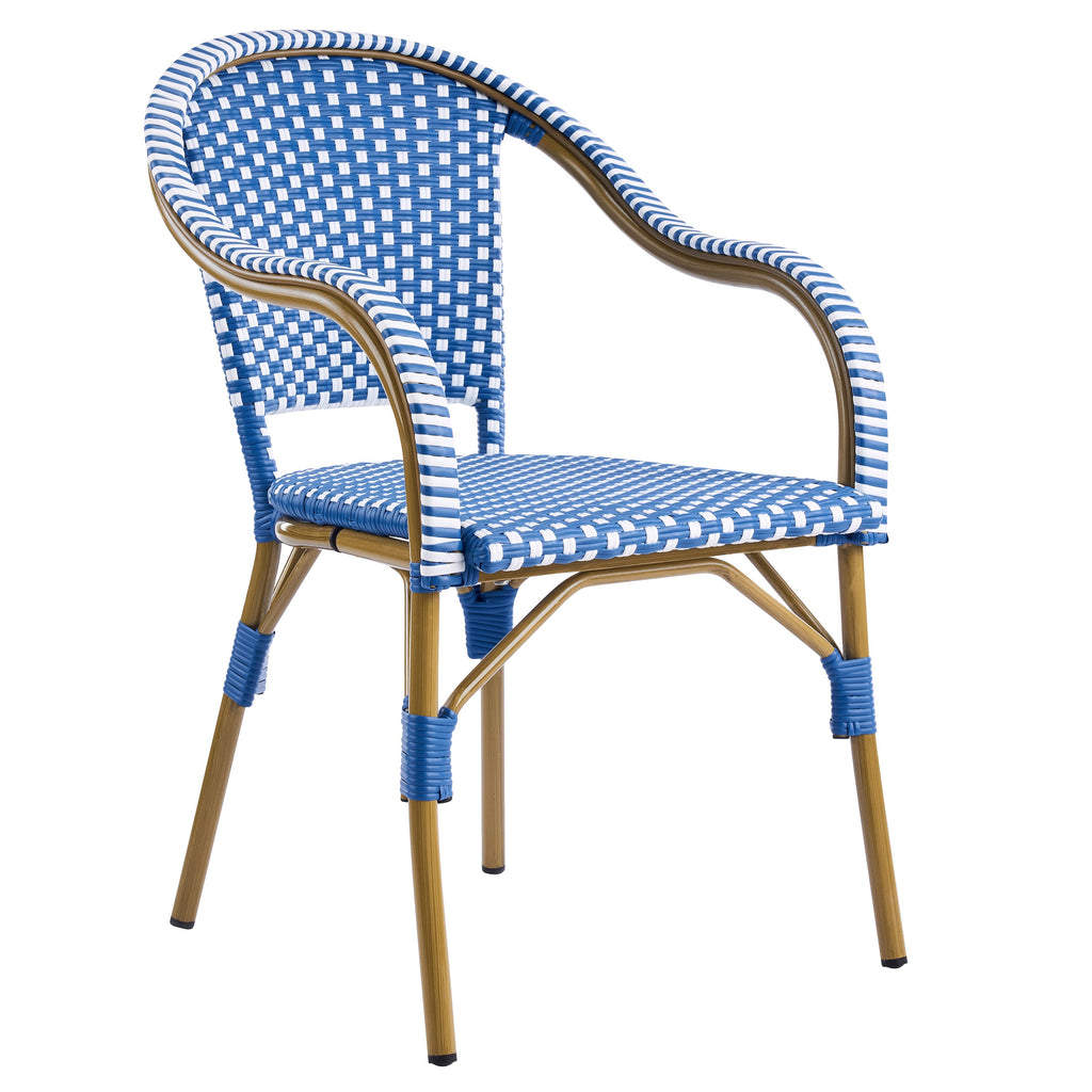 French Bistro Wicker Outdoor Dining Chair, Set of 2