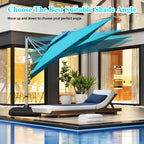 9' Aluminum Cantilever Tilt Patio Umbrella with Center Pole, Base Not Included