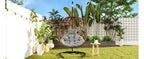 Folding Hanging Swinging Egg Chair with Stand & Tufted Cushion