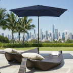 6.5 x 10 ft Rectangular Patio Umbrella with Crank, Base Not Included