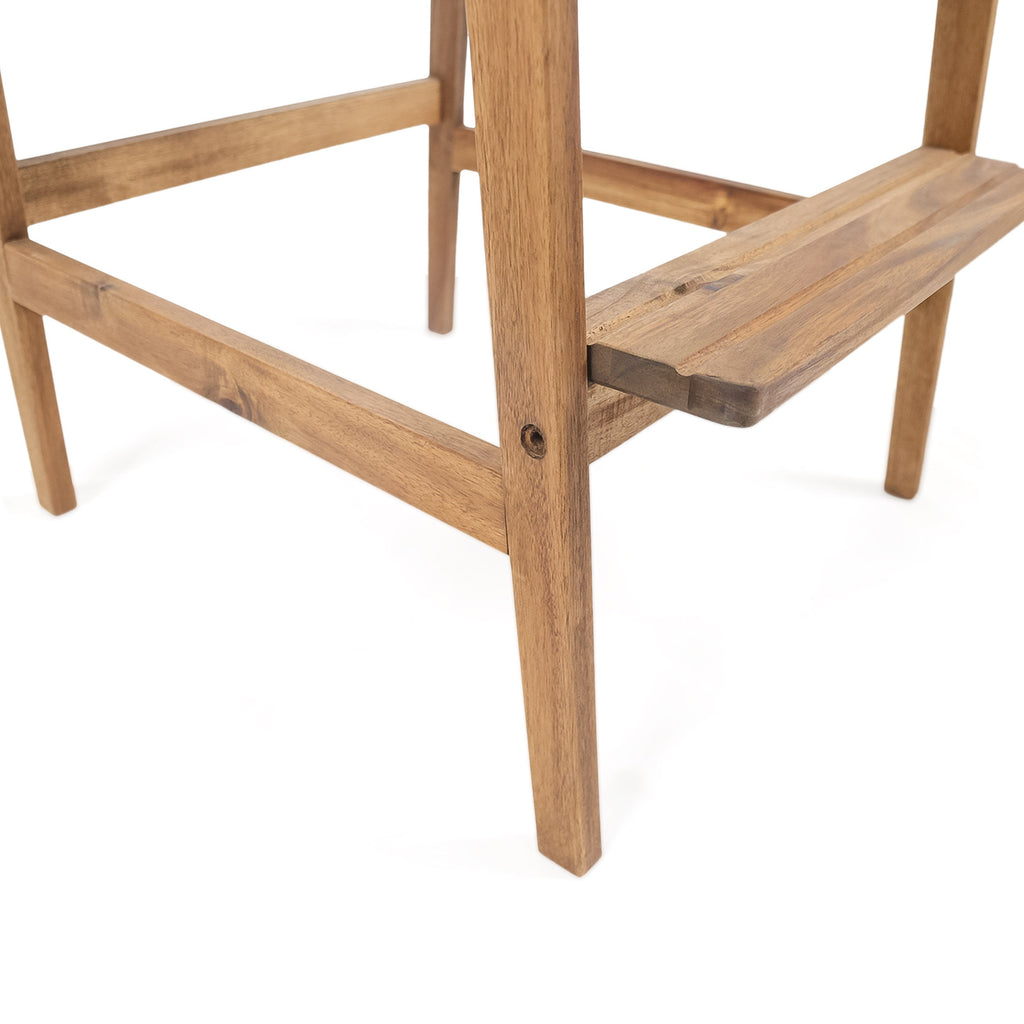 Outdoor Acacia Wood Adirondack Barstools, Set of 2