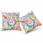 Paisley 18x18 Waterproof & Fade-Resistant Outdoor Throw Pillows, Set of 2
