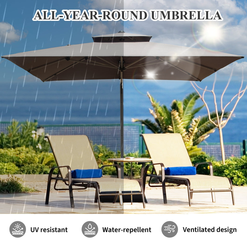 10'X10' Square Cantilever Umbrella with Center Pole, Base Not Included