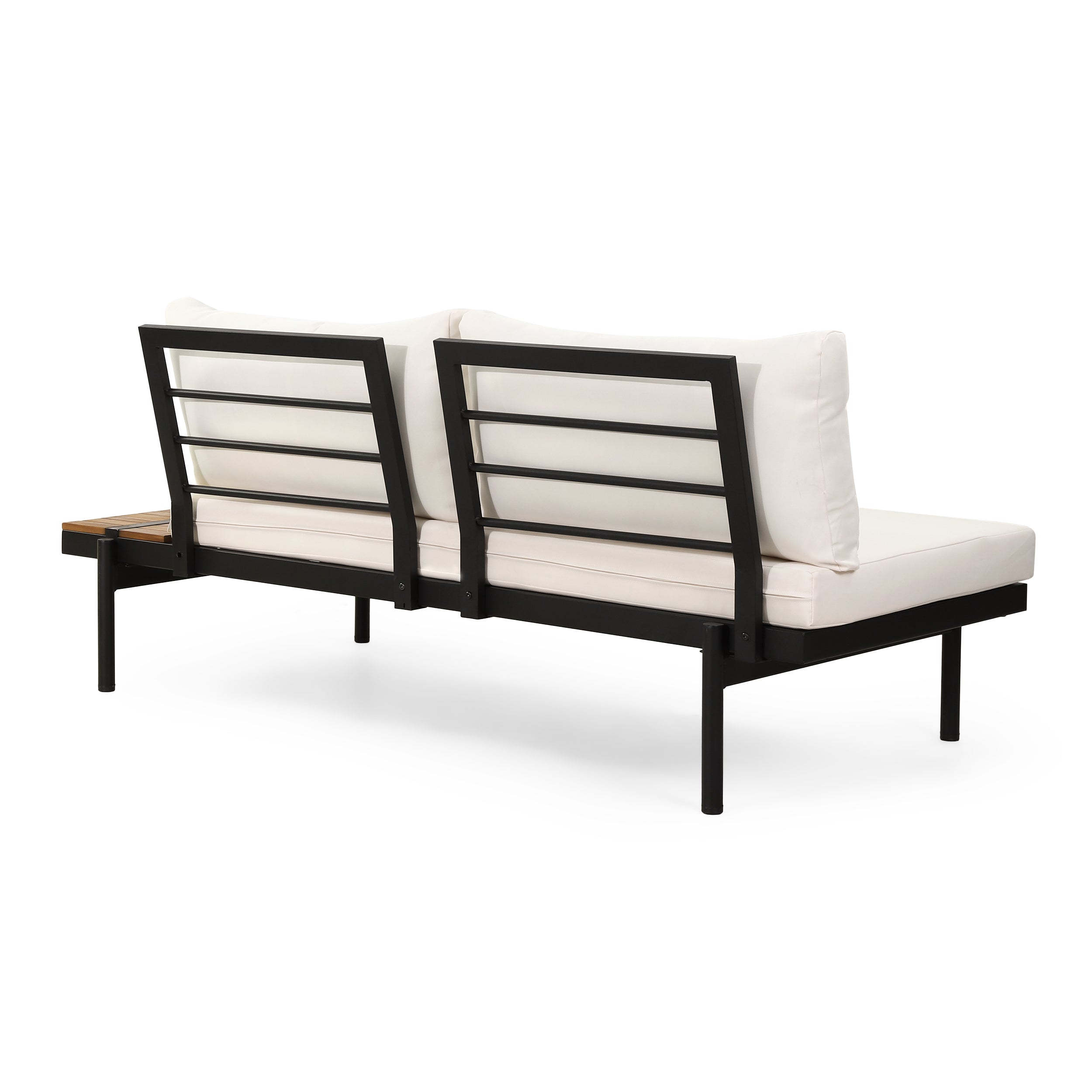 4-Piece Outdoor Sectional Sofa Set with Coffee Table, Water-Resistant Cushions and Iron Frame