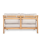 Indira Outdoor Acacia Wood Loveset Sofa with Water-Resistant Cushion