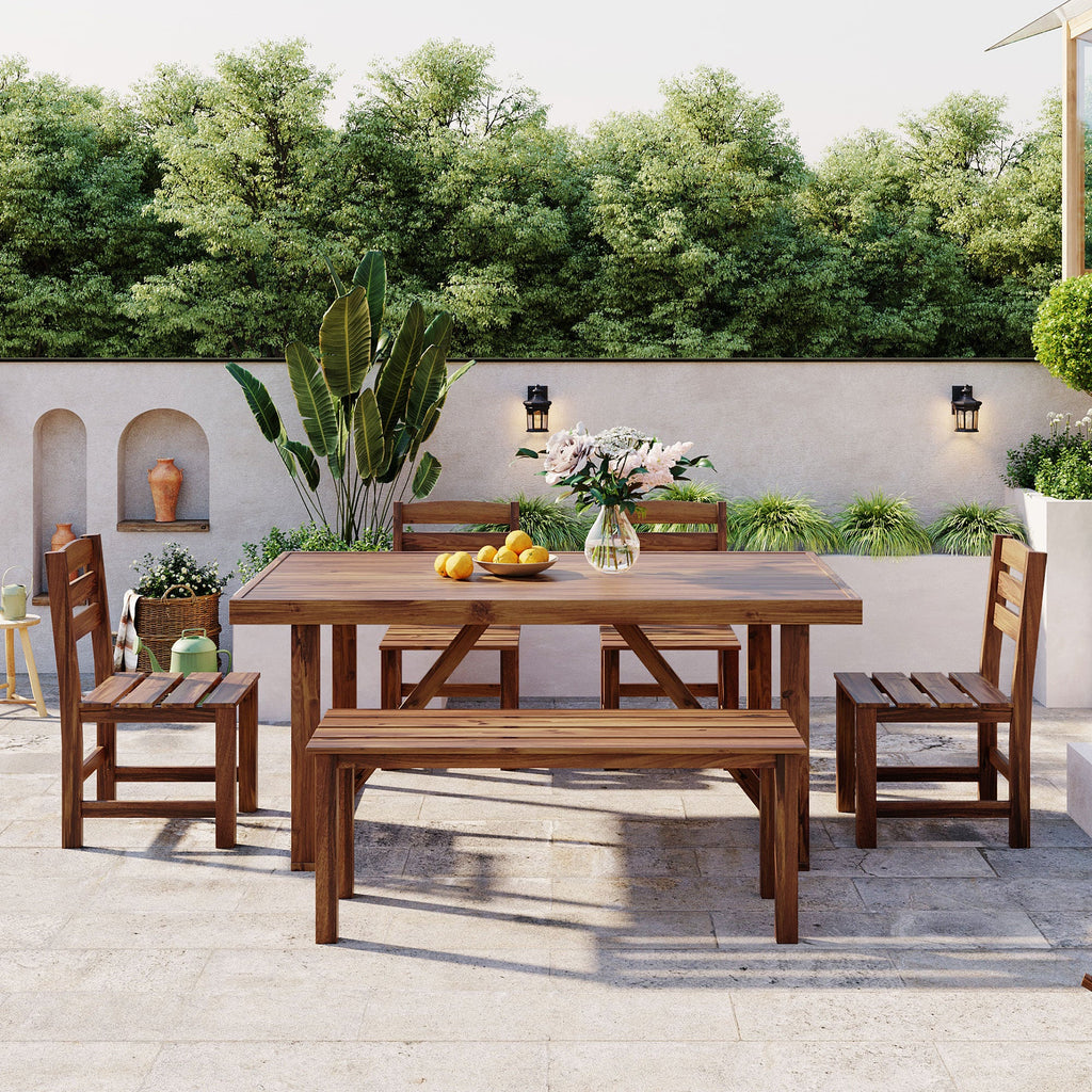 Acacia Wood Outdoor Dining Set