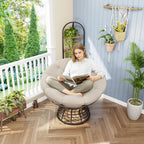 360° Swivel Indoor Outdoor Wicker Papasan Chair with Soft Thick Cushion