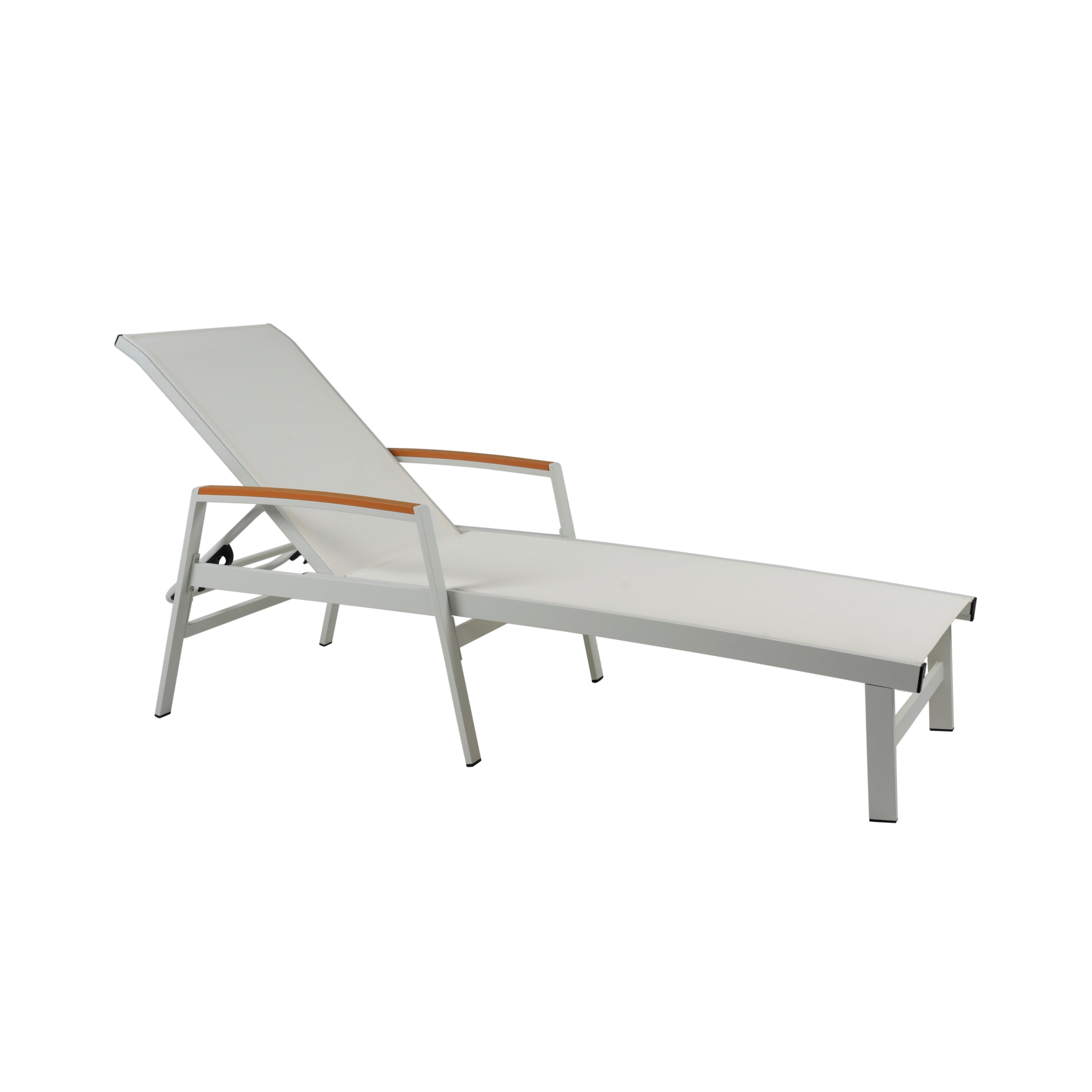 Wavellite Outdoor Chaise Lounges with Aluminum Frame and Mesh Seating