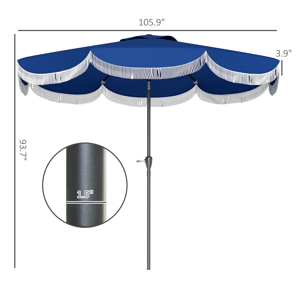 Allegra Scalloped Fringe Vented Patio Umbrella
