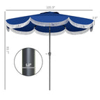 Allegra Scalloped Fringe Vented Patio Umbrella