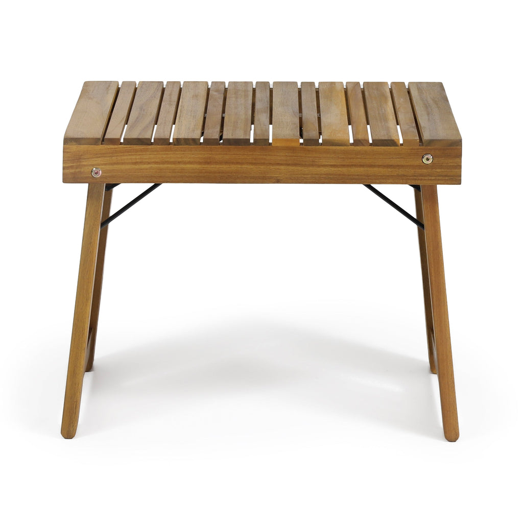 Kyoto Outdoor Foldable Side Table with Slat Design