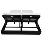 Adjustable Acacia Wood Low-Profile Double Sunlounge with Cushion