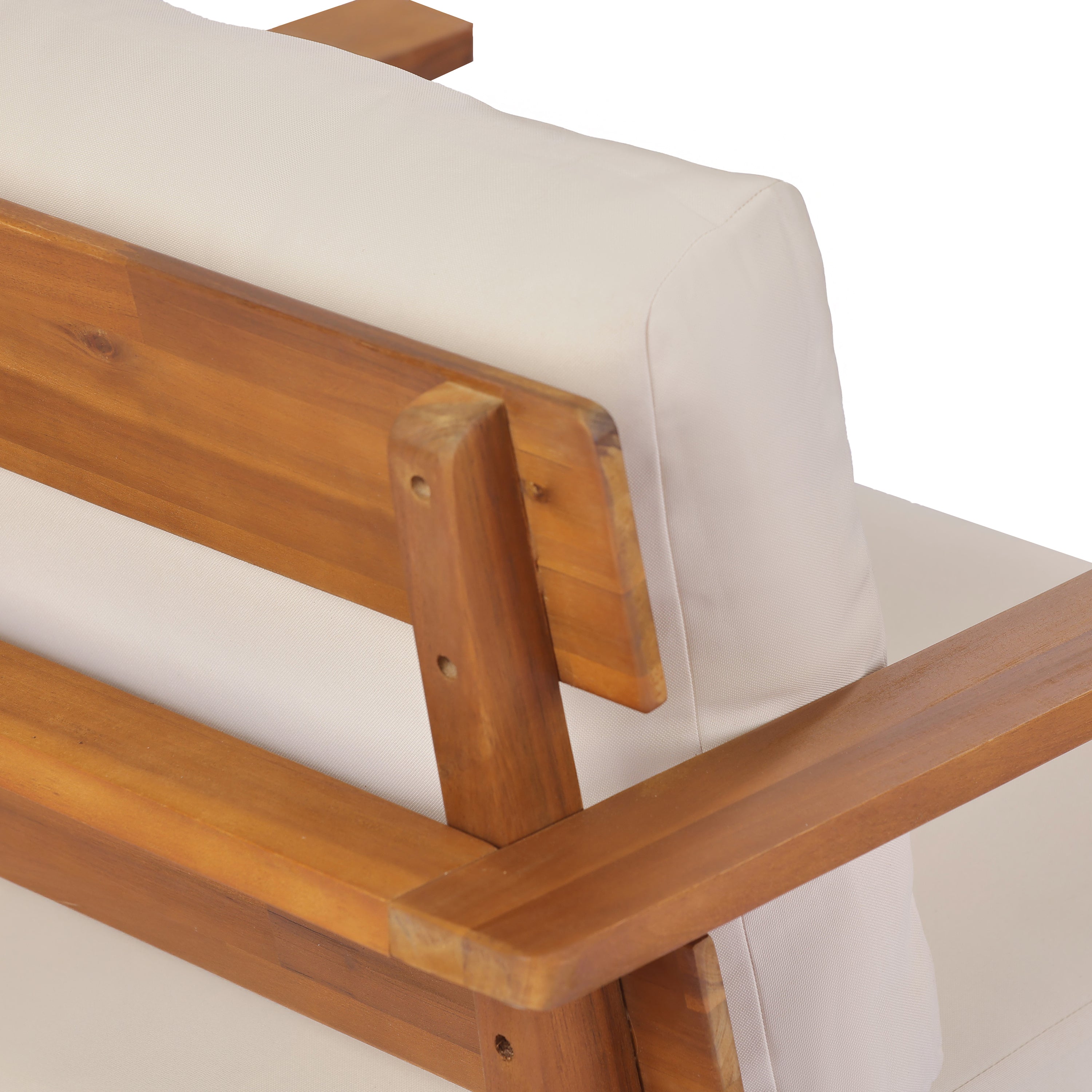 Mid-Century Modern 4-Piece Acacia Wood Outdoor Patio Set