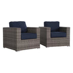 Wicker Outdoor Club Chair, Set of 2