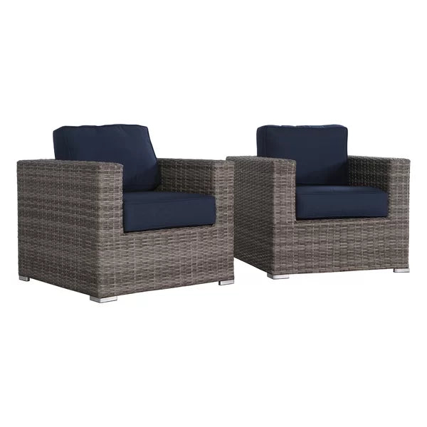Wicker Outdoor Club Chair, Set of 2