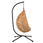 Hanging Swinging Egg Chair with Rattan Weaving, Base Included