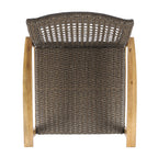 Hampton Outdoor Rattan & Acacia Wood Wicker Club Chairs, Set of 2