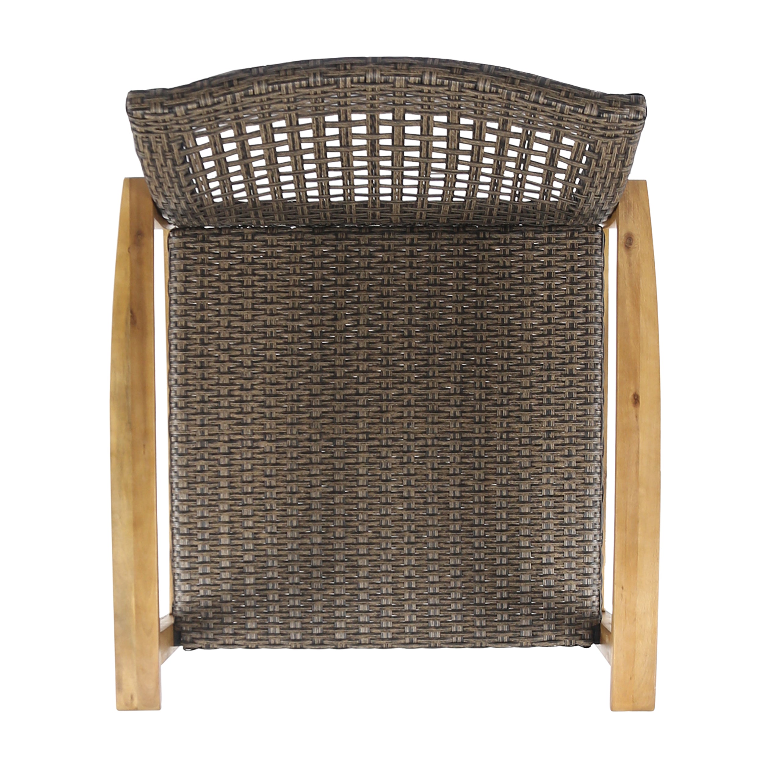 Hampton Outdoor Rattan & Acacia Wood Wicker Club Chairs, Set of 2