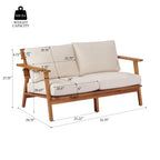 Mid-Century Modern 2-Piece Acacia Wood Outdoor Patio Set