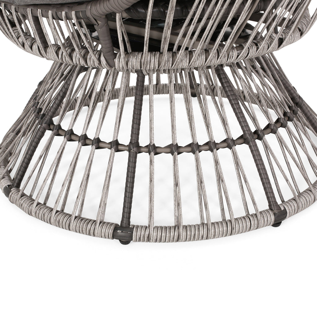 Lazulite Outdoor Egg Chair with Water-Resistant Cushion and Swivel Function