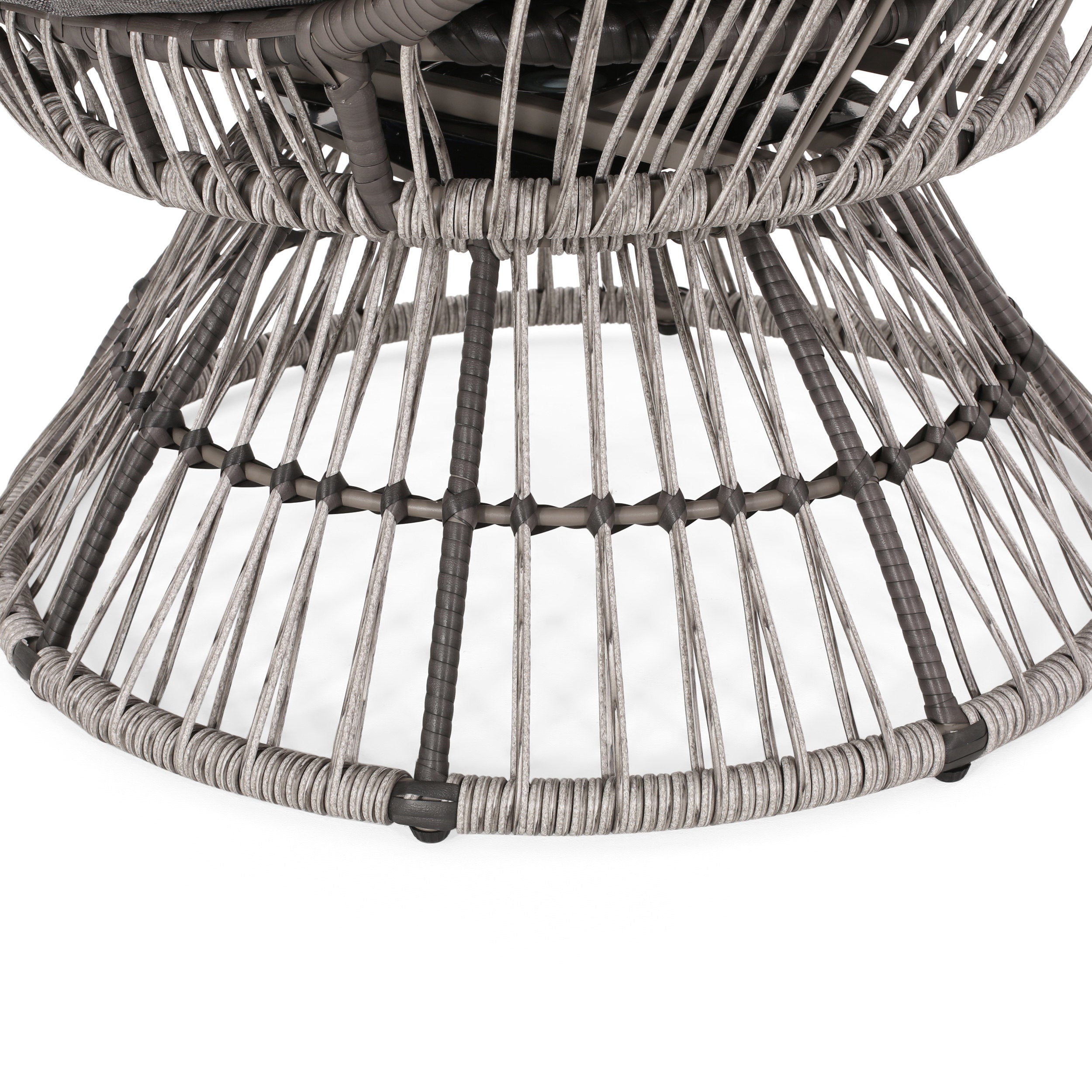 Lazulite Outdoor Egg Chair with Water-Resistant Cushion and Swivel Function