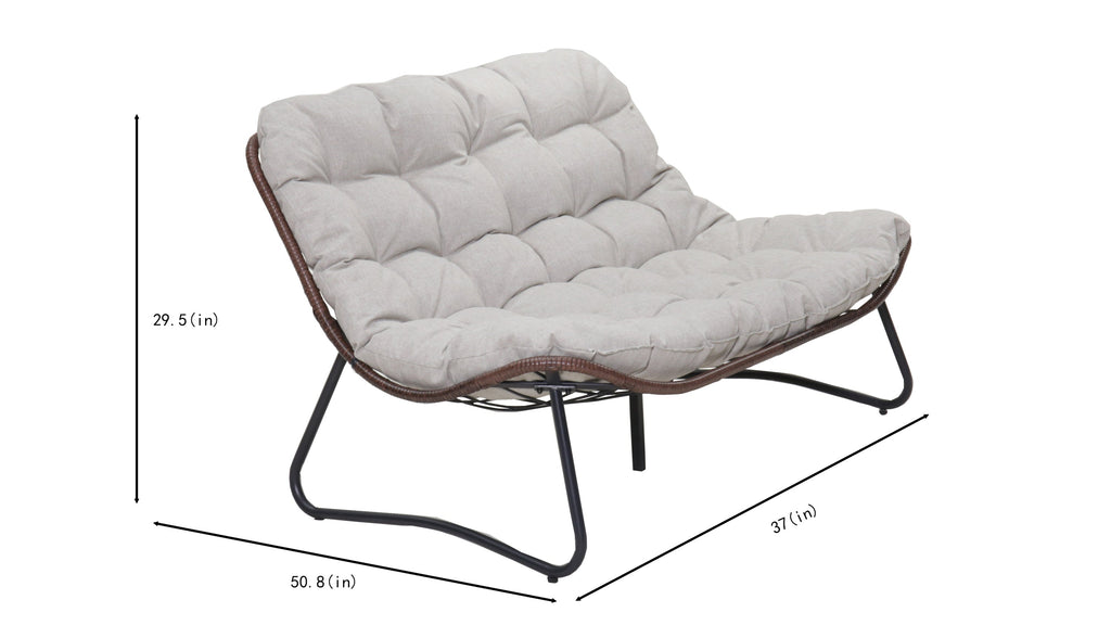 Maristella Outdoor Wicker Loveseat with Cushion