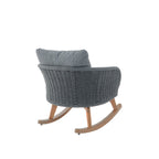 Contemporary Minimalist Wicker Rocking Chair with Cushions