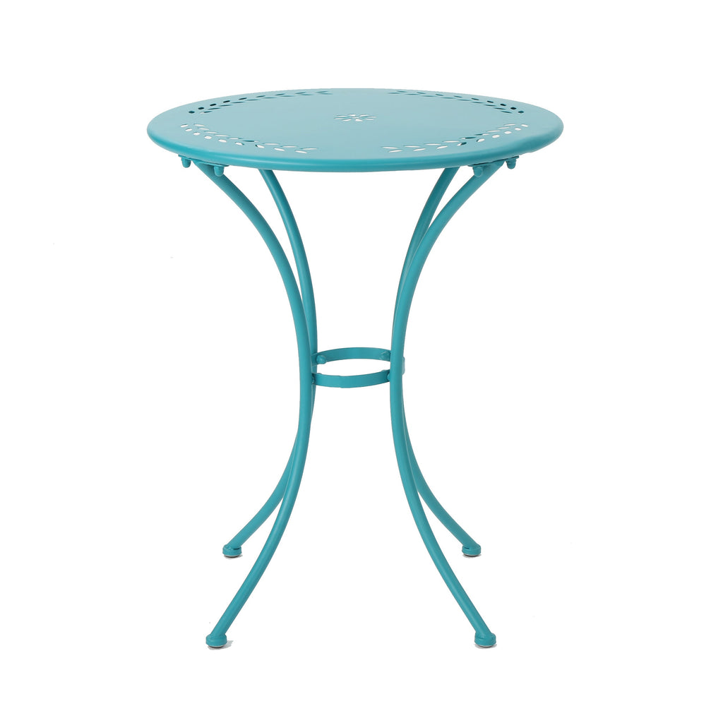 Pursuant 3-Piece Iron Bistro Set with Round Table and 2 Curved Back Chairs