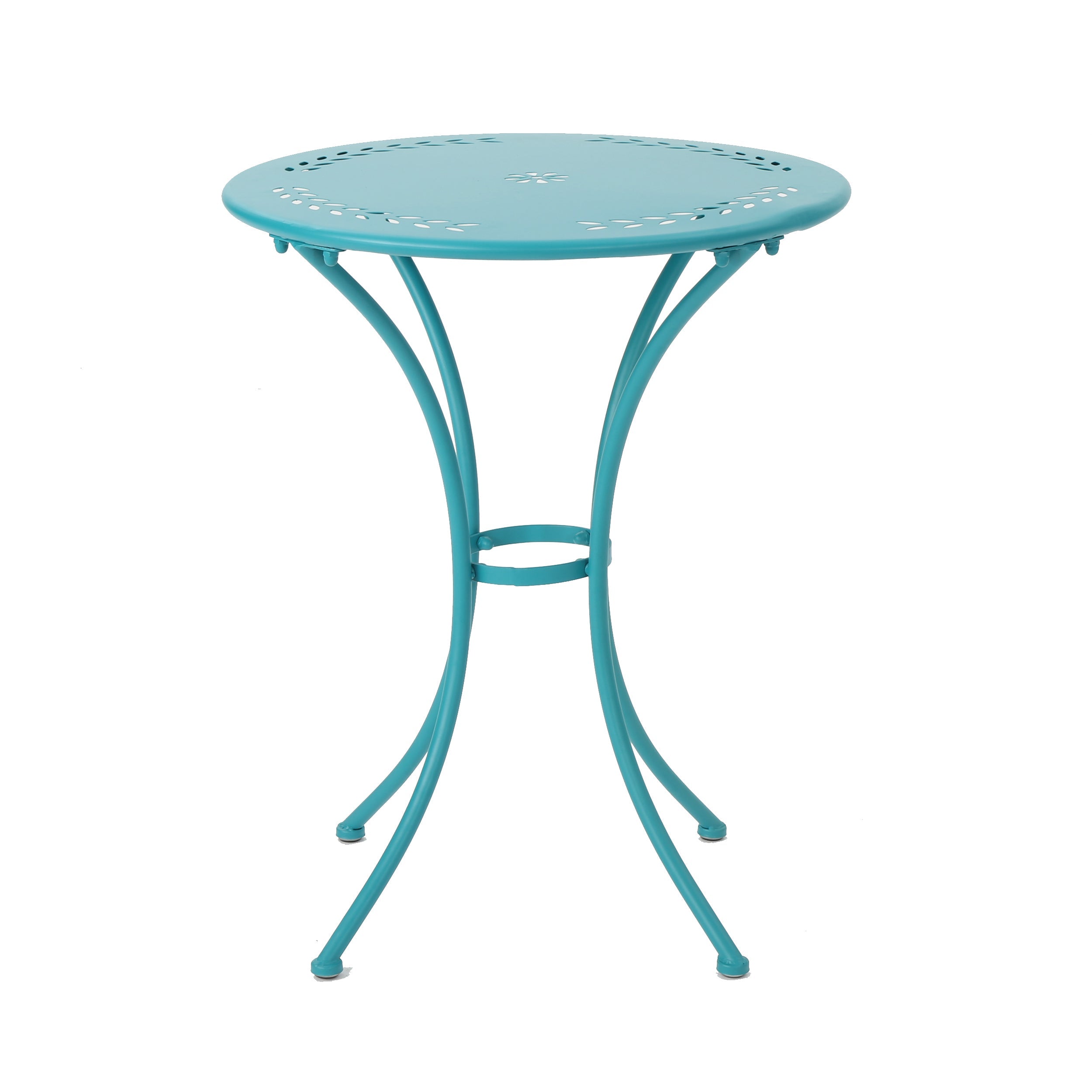 Pursuant 3-Piece Iron Bistro Set with Round Table and 2 Curved Back Chairs