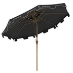 9' Double Top Ruffled Patio Umbrella with Push Button Tilt and Crank