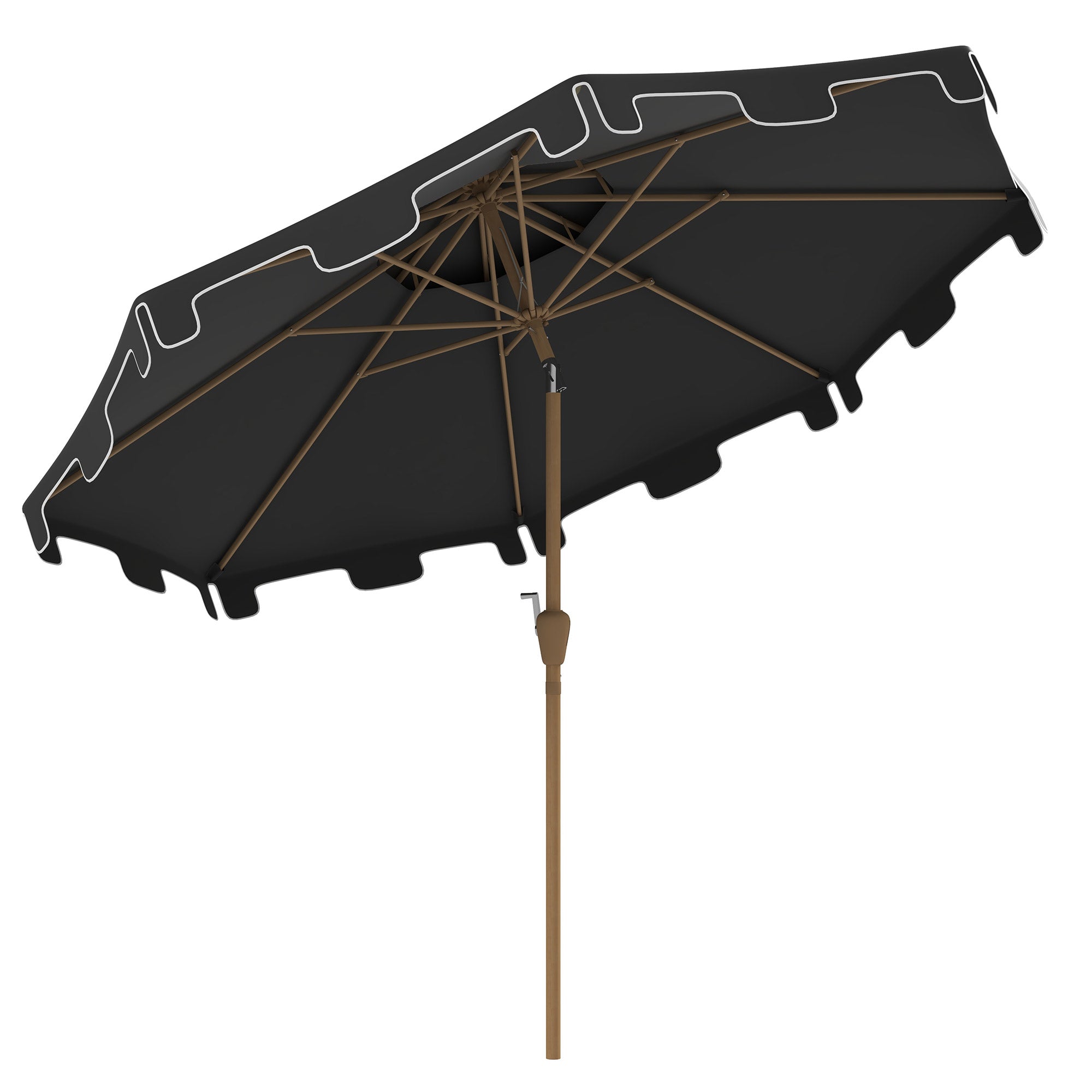 9' Double Top Ruffled Patio Umbrella with Push Button Tilt and Crank