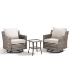 Tatum 3 Piece Outdoor Set with Swivel Rockers