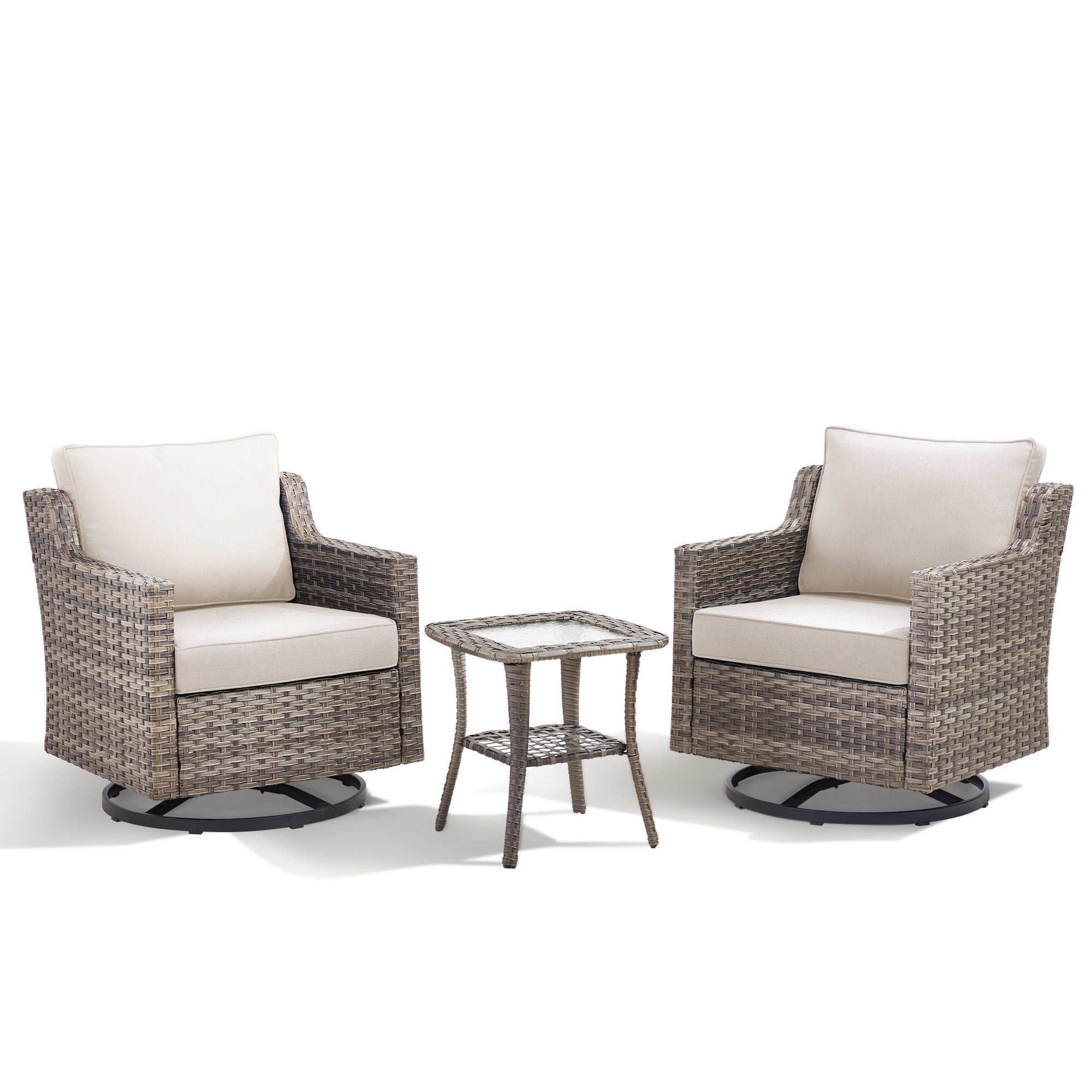 Tatum 3 Piece Outdoor Set with Swivel Rockers