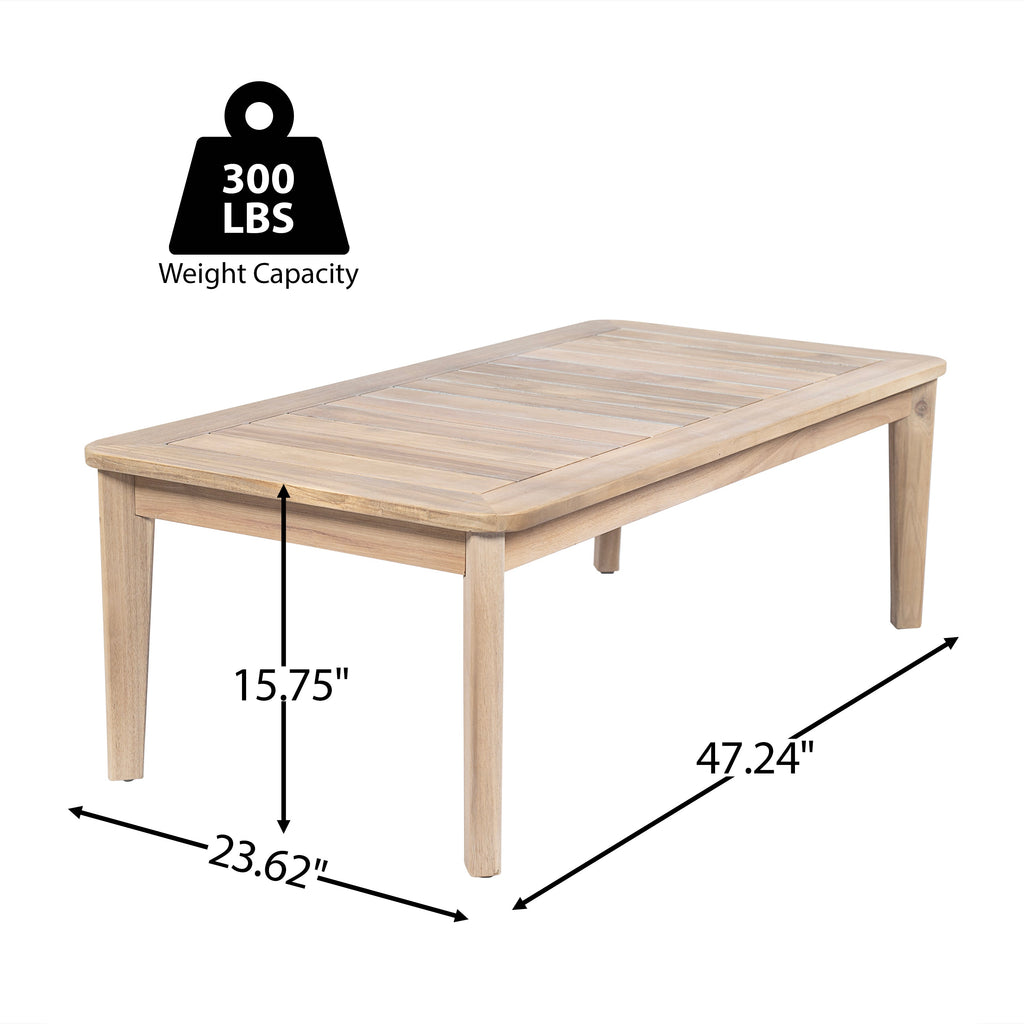 Hartford Outdoor Wood Coffee Table