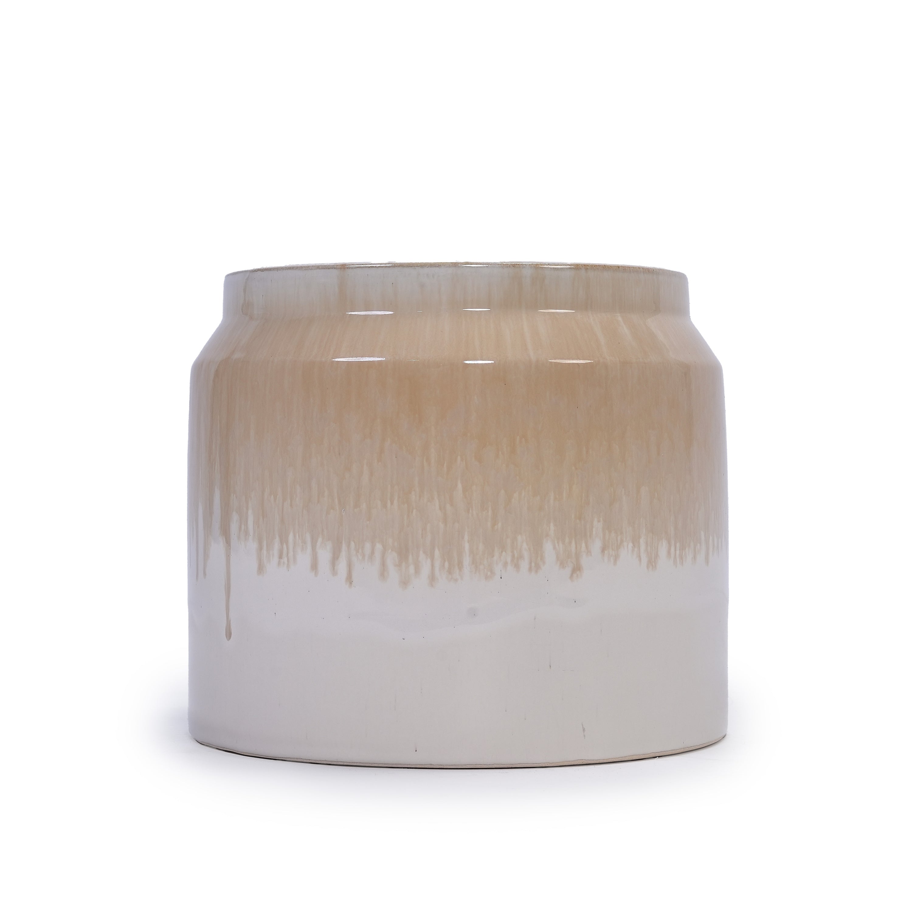 Rumi Beige Handmade Ceramic Planter, Set of 2