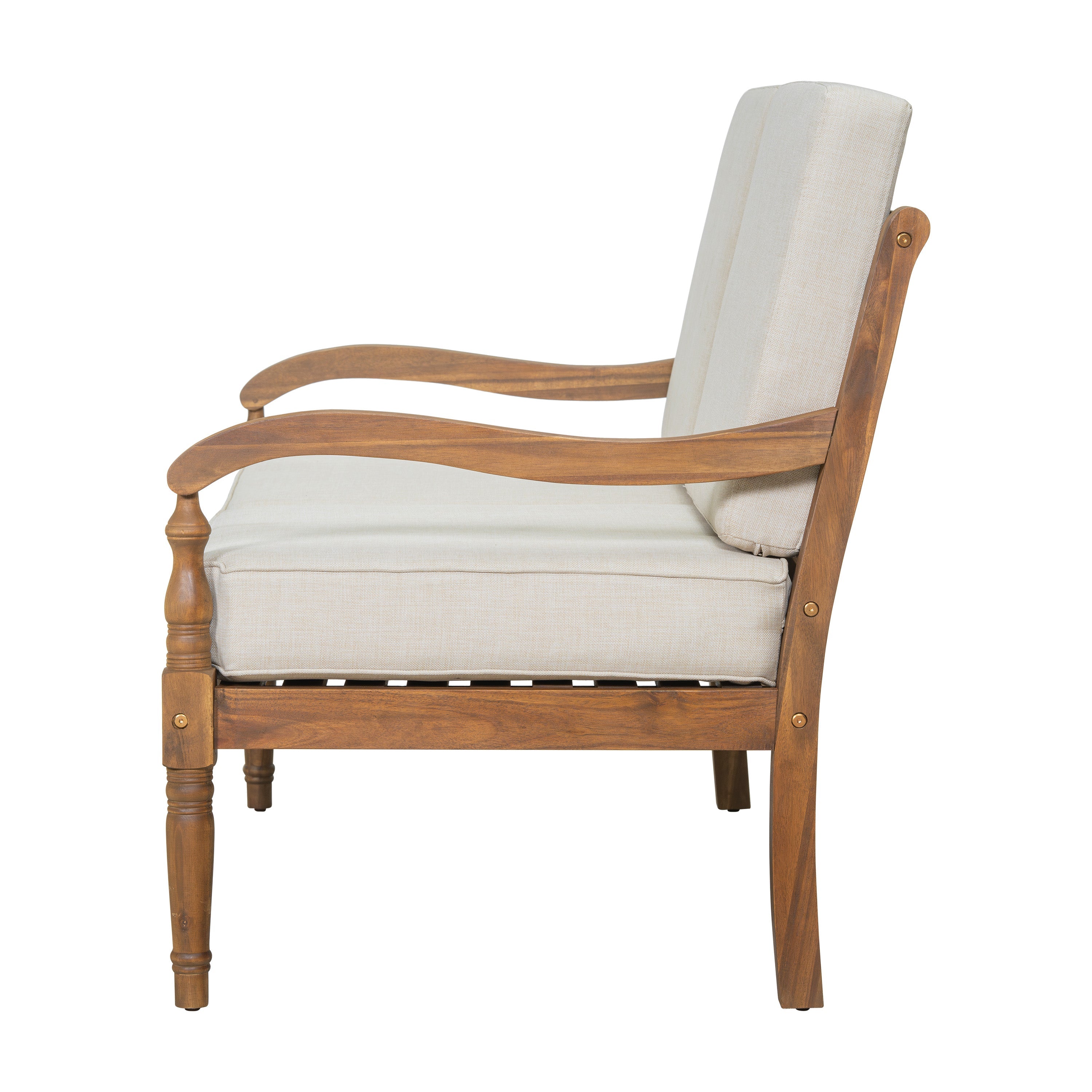Islewood Acacia Wood Outdoor Loveseat with Cushions