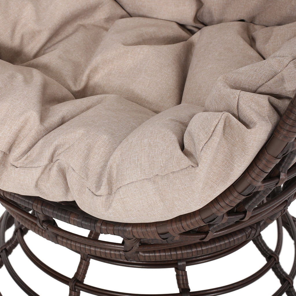 Lazulite Outdoor Egg Chair with Water-Resistant Cushion and Swivel Function