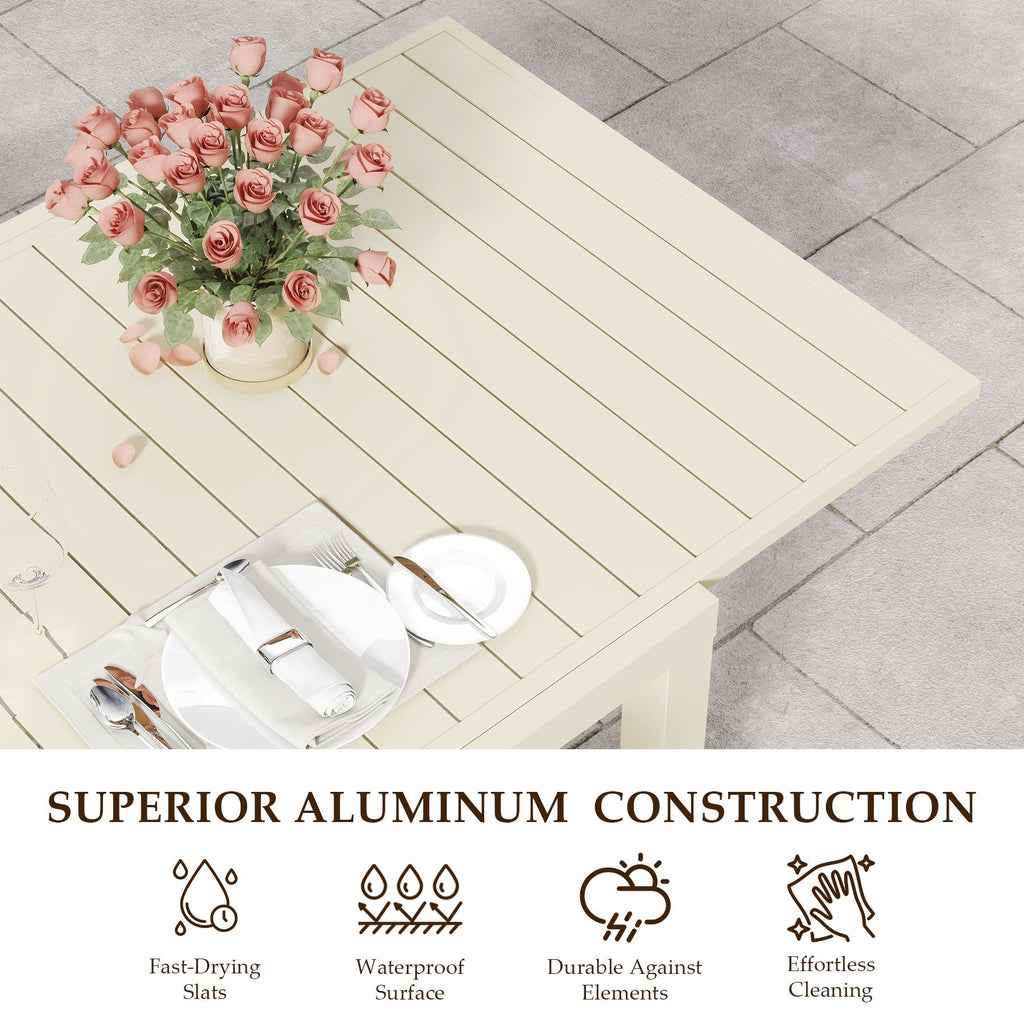 Extendable Aluminum Outdoor Dining Table - 97.2'L
