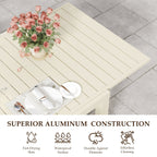 Extendable Aluminum Outdoor Dining Table - 97.2'L