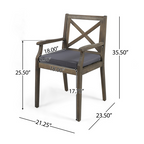 Perla Outdoor Dining Chairs with Cushions, Set of 2