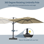 11' Outdoor Square Double Top Patio Umbrella, Base Not Included