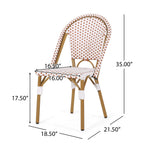 PE Rattan and Aluminum Bistro Chair with Arched Back, Set of 2