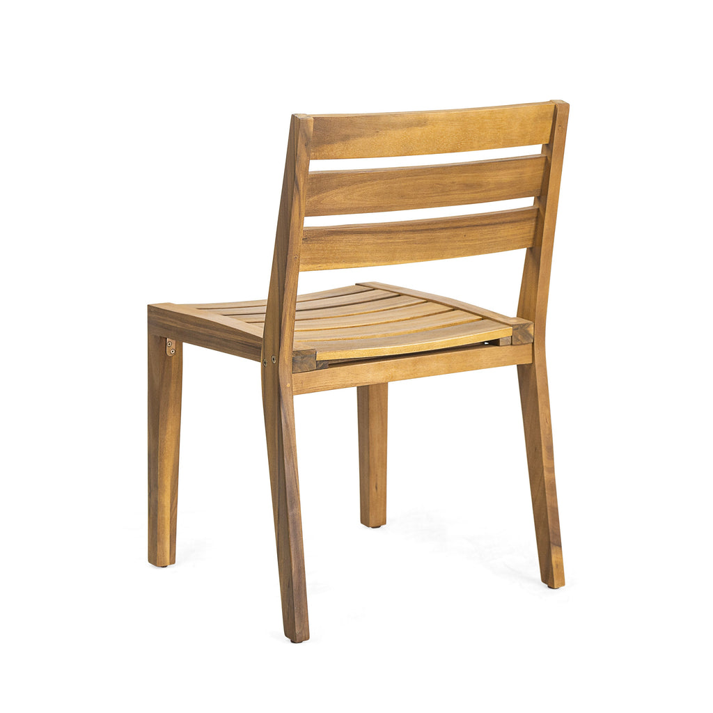 Solene Outdoor Acacia Wood Dining Chairs, Set of 2
