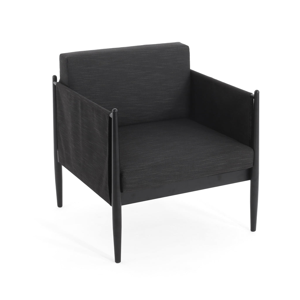 Outdoor Club Chair with Tapered Legs and Back Cushion
