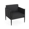 Outdoor Club Chair with Tapered Legs and Back Cushion
